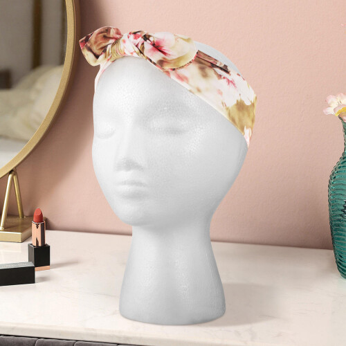 6 Pcs Head Model Wig Hat Scarf Display Stand For Store Salon White 2