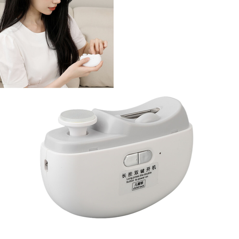 Light/White 2 In 1 Electric Nail Clipper, Rechargeable Fingernail Trimmer Â