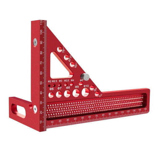 3D Multi-Angle Measuring Ruler Square Ruler For Woodworking Hole Drawing Ruler Metric Scale Carpenter Layout Tool