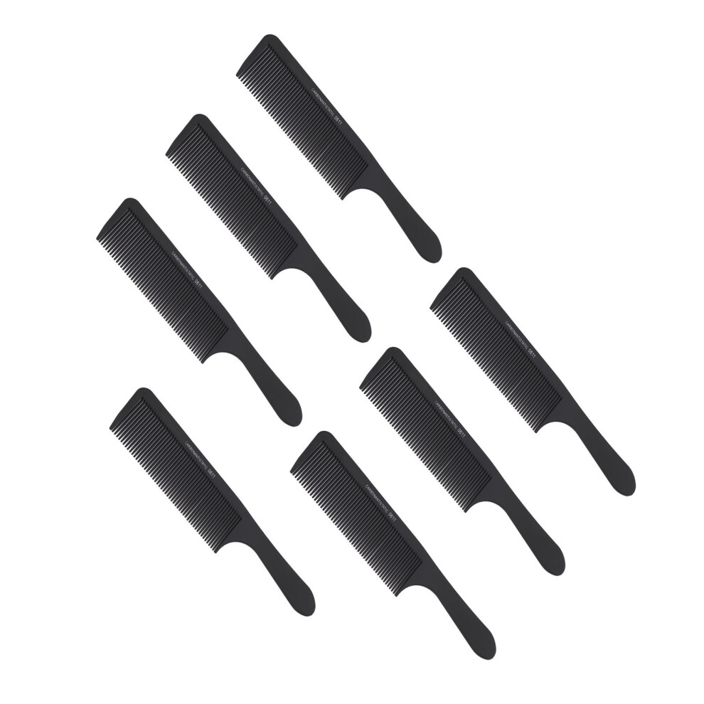 7pcs Carbon Fiber Hair Dressing Comb Set - Static-Free Fine Tooth Styling Tools
