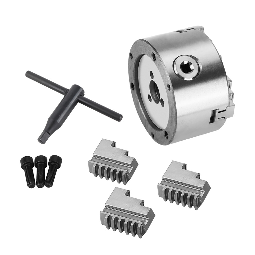 4 Inch 3-Jaw Self-Centering Metal Lathe Chuck With Extra Jaws And Accessories 4951352115576