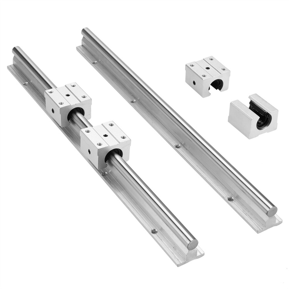 2Pcs Sbr12-400Mm Linear Slide Rail 12Mm Shaft & 4Pcs Sbr12uu Block 5021352115605