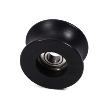 Nylon Roller Idler, Nylon Plastic U-Shape Groove Wheel, 8x40x20mm, Guide Bearing, Rail Ball Wheel, Black, 1 Pc