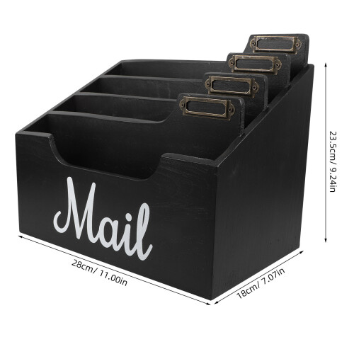 Wood Desk Organizer Con Múltiples Compartimentos Para Oficina Y 1