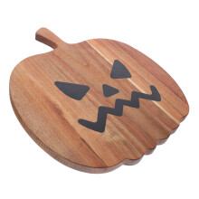 Halloween Calabaza Forma Tabla Madera Acacia Para Queso Carne
