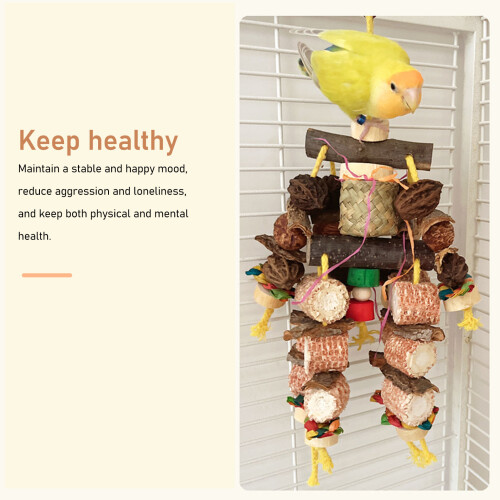 Large Parrot Chewing Toy - Edible Colored Biting Boredom Relief 2