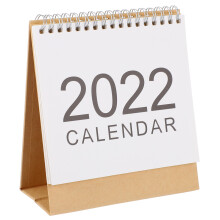 Red Paper Desk Calendar 2022 Coil Tabletop Calendar for Home Use