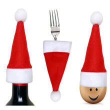 12Pcs Santa Cutlery Hats Covers Festive Party Decor