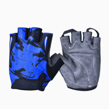 Kids Outdoor Half Finger Gloves Non Slip Breathable Shockproof Blue Totem L