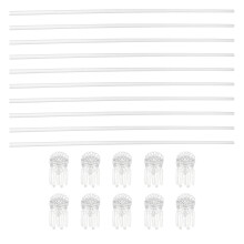 3 Sets Transparent Acrylic Plant Stake And Orchid Clips