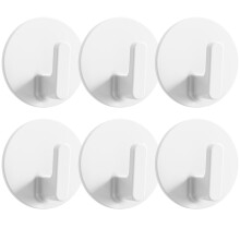 24 Pcs White Adhesive Hooks For Wall Bathroom Key Storage