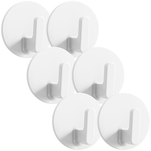 24 Pcs White Adhesive Hooks For Wall Bathroom Key Storage 2