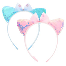 2Pcs Ear Hair Clips Sequin Headband For Girls