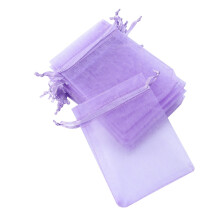 200 Pcs Net Yarn Packing Bag Gift Candy Storage Bag 9 X 12 Cm Lilac