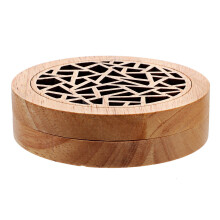4Pcs Wooden Incense Burner Tabletop Holder Round Cone Case