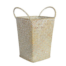 Wicker Rattan Storage Basket For Home Hotel Bar White Size S