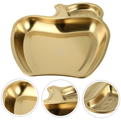 Apple Shape Serving Plate With Double Compartment For Food 2