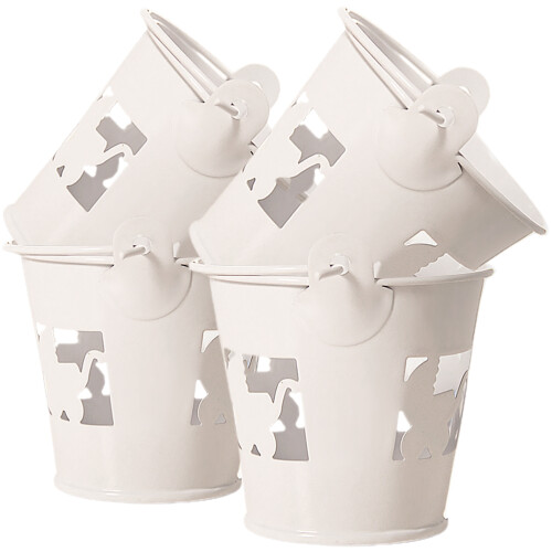 4pcs hollow storage buckets with handle for candy snack organizer