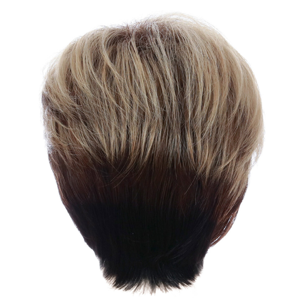 Inoomp Unisex 2Pcs Women Side Bangs Wig Short Tilted Fringe Natural Look
