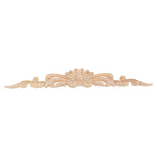 4Pcs Unpainted Wood Carved Flower Appliques For Furniture Decor