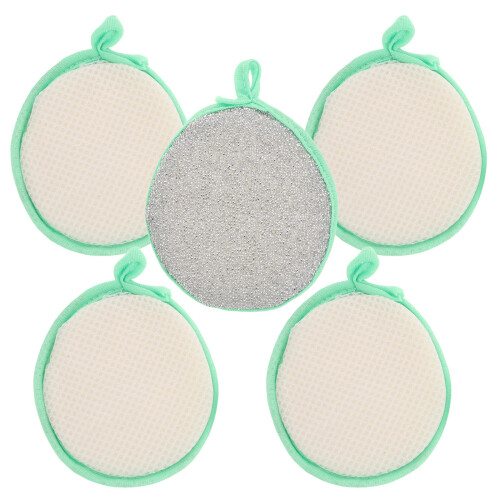 5Pcs Multipurpose Kitchen Sponges Dual-Sided Non-Scratch Cleaning Pads