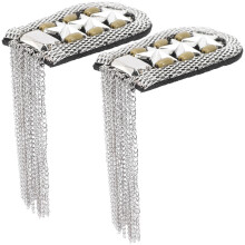 2Pcs Tassel Link Chain Epaulets Shoulder Boards Badge Decor
