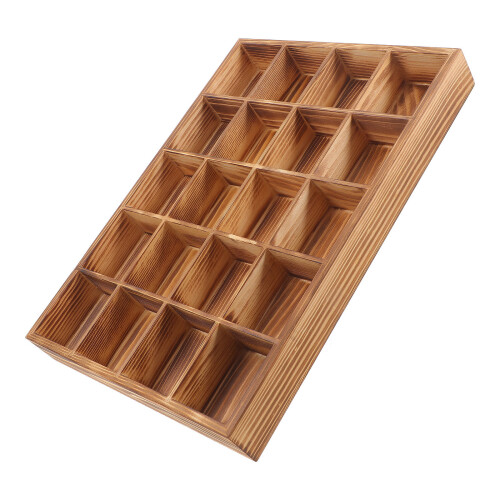 Wooden Grid Display Box 20-Compartment Socks Panties Organizer 2