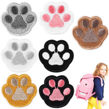 28 Pcs Paw Pattern Iron-On Patches Self-Adhesive Embroidered Appliques