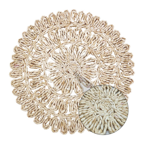 Weave Placemat Corn Husk Round Insulation Coaster Tableware Mat