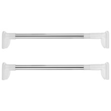 4Pcs White Stainless Steel Closet Rods Heavy Duty No-Drill Adjustable