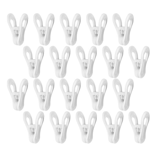 30St Witte Kledingklemmen Wasknijpers Plastic Windbeschermd Set