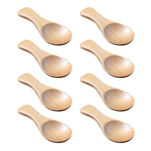 10pcs wooden salt spoons mini scoop short handle kitchen tools 1