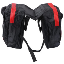 Practical Rear Shelf Frame Saddle Bag Large Dual Compartment Red Black