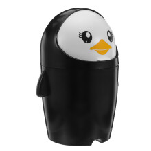 penguin mini desk trash can with lid for office bedroom bathroom