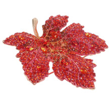 Rhinestone Maple Leaf Brooch Pin Clothes Jewelry