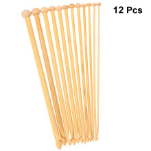 12pcs 25cm portable round bead head knitting needles carbonized