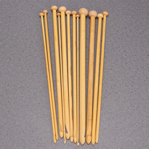 12pcs 25cm portable round bead head knitting needles carbonized 2