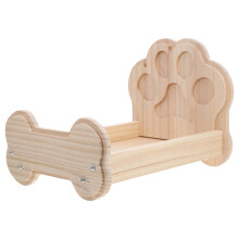 wooden bed for small animals, rabbits, guinea pigs, kittens, puppies, beige