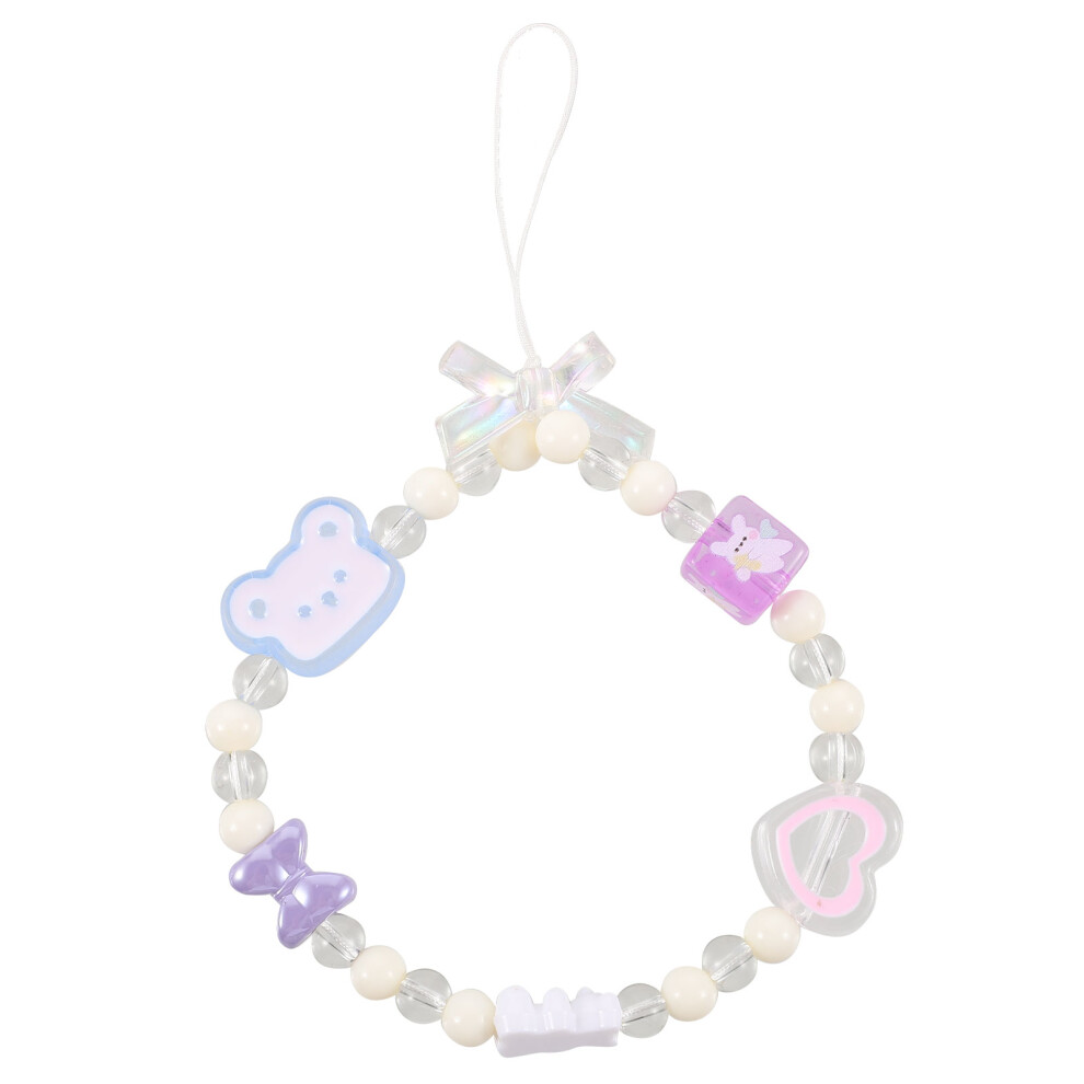 Acrylic Beaded Phone Charm Wrist Strap Cute Multicolor Lanyard 3353427774168