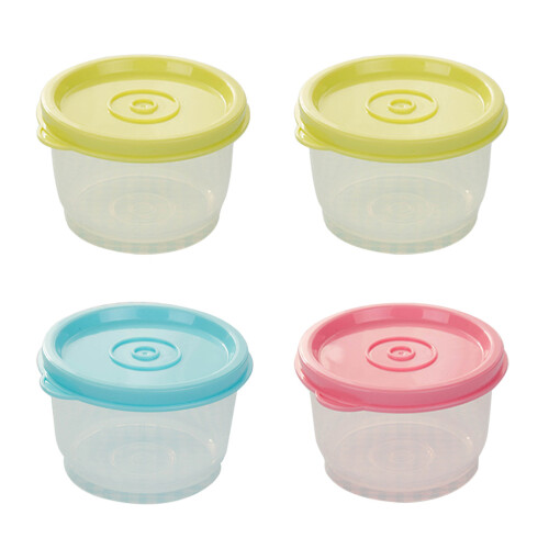 4Pcs 150Ml Small Plastic Round Food Containers With Lids
