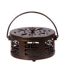 Retro Portable Holder With Handle Iron Fireproof Burner