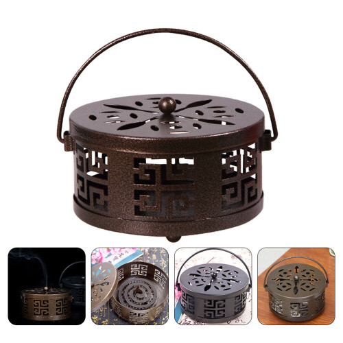Retro Portable Holder With Handle Iron Fireproof Burner 1