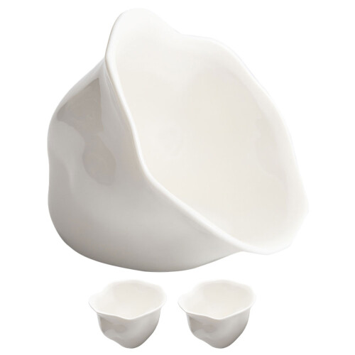 3Pcs Ceramic Blossom Dish Dip Condiment Sauce Bowl