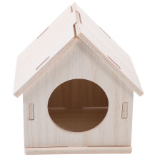 hamster wood house hideout for small animals sleeping