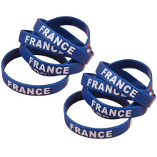 10 Pcs Flag Printed France Silicone Wristband For Sports Game