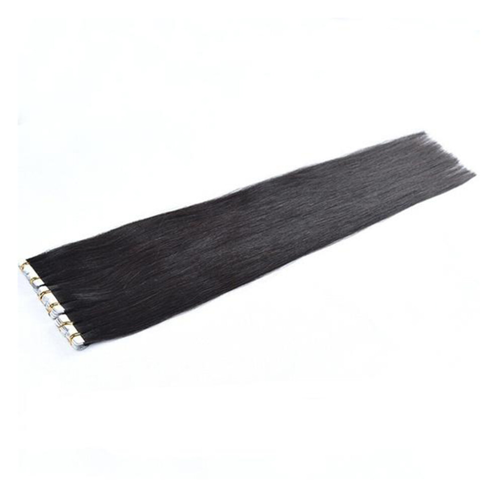 Ohphcall 65Cm Tape In Virgin Human Hair Extensions For Women Black