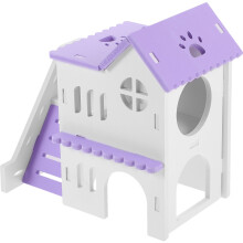 3 Sets Guinea Pig Hideout House Double-Deck Hamster Hut Multi-Chambers
