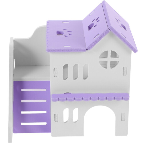 3 Sets Guinea Pig Hideout House Double-Deck Hamster Hut Multi-Chambers 2