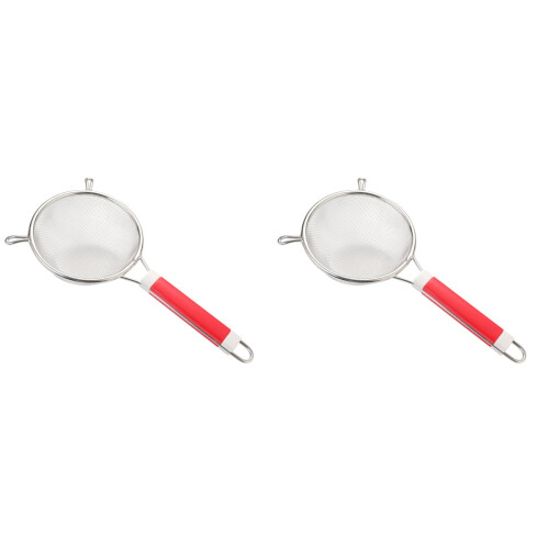 2Pcs Stainless Steel Wire Mesh Colander With Plastic Handle 1