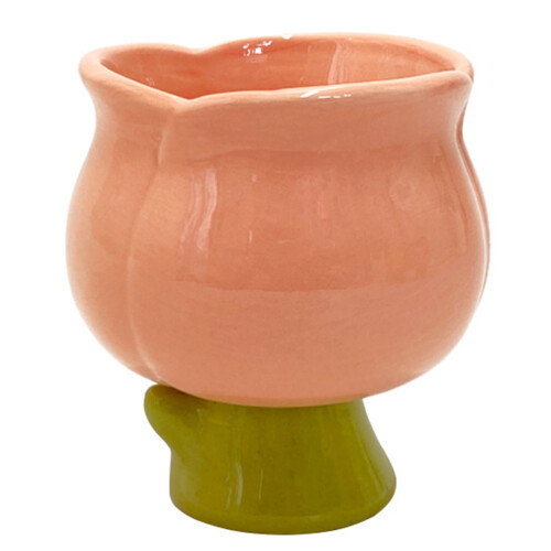2Pcs Ceramic Tulip Ice Cream Cup With Floral Design 2